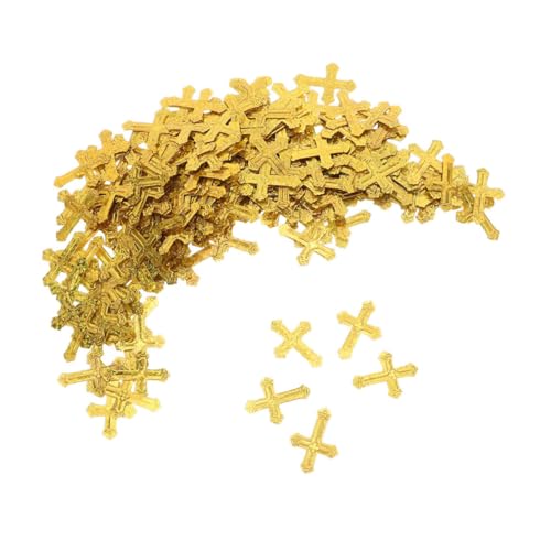 SEWACC Festliches Kreuz-konfetti Goldfarben Präzise Geschnitten Wetterbeständig für Religiöse Zeremonien Geburtstage Taufen Hochzeitsdekorationen Gleichmäßige Streuung Elegant von SEWACC