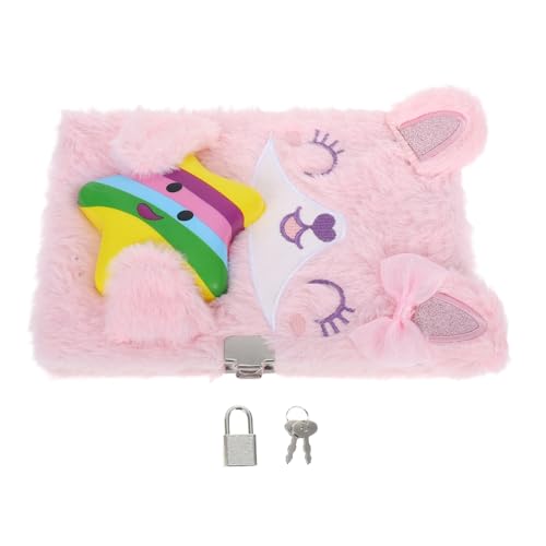 SEWACC Flauschiges Notizbuch mit Schloss für Mädchen Süßes Kawaii Tagebuch für Schule Reise und Büro Weiche Textur Tragbar und für Teenager von SEWACC