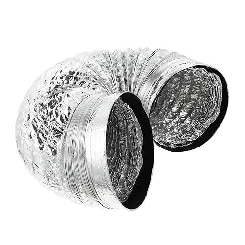 SEWACC Flexibler Aluminiumfolie Abluftschlauch Doppellagig Reißfest und Biegsam Einsetzbar für Lüftungs Küchen und Klimaanlagen Einfache Montage Langlebig und Luftdicht von SEWACC