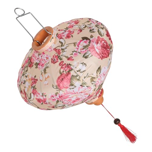 SEWACC Floral Pattern Seidenlaterne Vintage Hängelaterne für Mid Autumn Festival und Handgefertigt für Garten und Außenbereichsdekoration von SEWACC