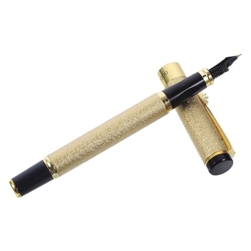 SEWACC Füllfederhalter mit Feiner Spitze Glattes Schreiben Metallischer Micro Pen für Kalligraphie Büro und Schule Leichter Tintenfüller mit Deckel in Champagnergold für Alltag und von SEWACC