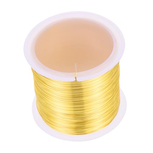 SEWACC Gauge Kupferdraht Schmuckdraht Flexibel Biegsam für DIY Perlenweben Armband Faden Basteldraht Goldfarben für Schmuckherstellung und Bastelarbeiten von SEWACC