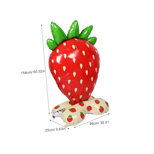 SEWACC Giant Standing Strawberry Foil Balloon Inflatable Fruit Party Decoration für Kindergeburtstag Innen Außen Sommerparty Fotorequisite Langlebig und Einfach Aufzublasen von SEWACC