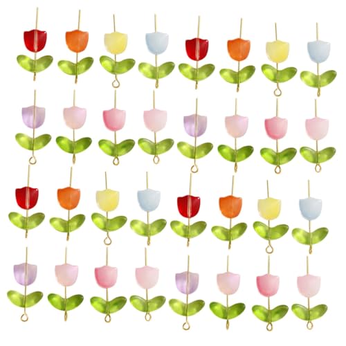 SEWACC Glasperlen Bunte Tulpenform Lose Schmuckperlen DIY Armband Perlen für Basteln Halbdurchsichtig Glatt Poliert für Armbänder und Anhänger SEWACC Glasperlen Bunte Tulpenform Lose Schmuckperlen DIY Armband Perlen für Basteln Halbdurchsichtig Glatt Poliert für Armbänder und Anhänger von SEWACC