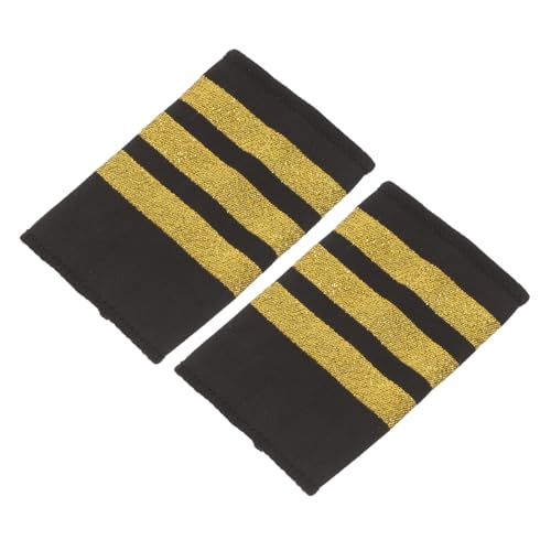 SEWACC Goldene Pilot Schulterklappen Epaulette aus Robustem Webmaterial Professionelle Uniformdekoration mit Balken Komfortabel und Langlebig Geeignet für Piloten Flugpersonal und SEWACC Goldene Pilot Schulterklappen Epaulette aus Robustem Webmaterial Professionelle Uniformdekoration mit Balken Komfortabel und Langlebig Geeignet für Piloten Flugpersonal und von SEWACC