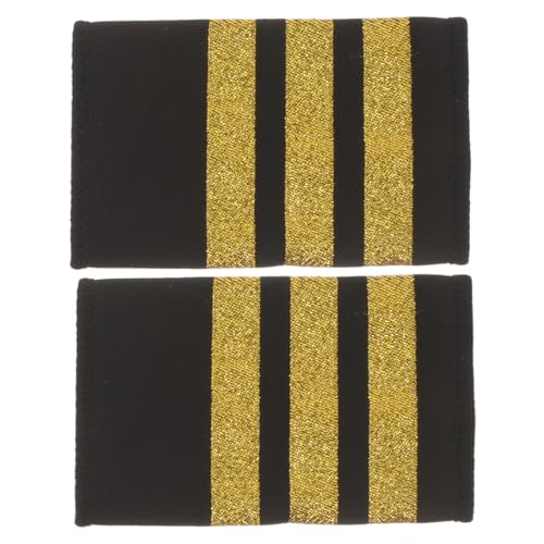 SEWACC Goldene Piloten Epauletten Professionelle Uniform Schulterklappen mit Balken Dekorative Kapitän Epauletten für Fluggesellschaften Cosplay und Piloten Kostüm Zubehör SEWACC Goldene Piloten Epauletten Professionelle Uniform Schulterklappen mit Balken Dekorative Kapitän Epauletten für Fluggesellschaften Cosplay und Piloten Kostüm Zubehör von SEWACC