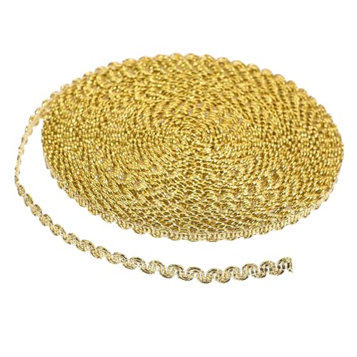 SEWACC Goldene S-förmige Gimp Borte Polyester Spitzenband für Nähen und Basteln Leichte Metallische Blumenapplikation für Brautdekoration DIY Hochzeit Vorhänge Kostüme SEWACC Goldene S-förmige Gimp Borte Polyester Spitzenband für Nähen und Basteln Leichte Metallische Blumenapplikation für Brautdekoration DIY Hochzeit Vorhänge Kostüme von SEWACC