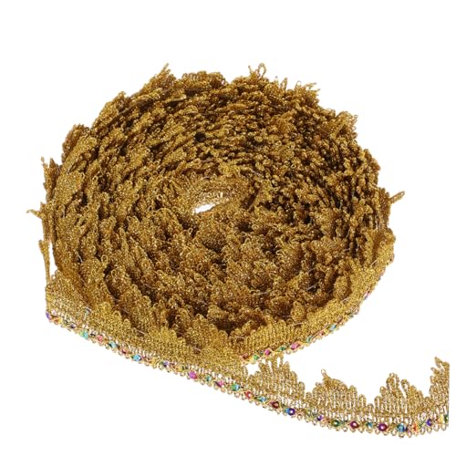 SEWACC Goldfarbene Spitzenborte mit Pailletten Metallic Dekoband für DIY Basteln Kostümverzierung Stabile Langlebige Verzierungsborte für Handarbeit und Blumenarrangements SEWACC Goldfarbene Spitzenborte mit Pailletten Metallic Dekoband für DIY Basteln Kostümverzierung Stabile Langlebige Verzierungsborte für Handarbeit und Blumenarrangements von SEWACC
