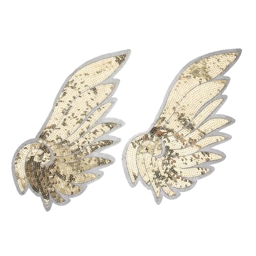 SEWACC Goldfarbener Pailletten Stickerei Flügel Aufnäher Besticktes DIY Kostüm Patch Große Feder Applikation für Kleidung Reparatur und Dekoration Waschbar und Langlebig SEWACC Goldfarbener Pailletten Stickerei Flügel Aufnäher Besticktes DIY Kostüm Patch Große Feder Applikation für Kleidung Reparatur und Dekoration Waschbar und Langlebig von SEWACC