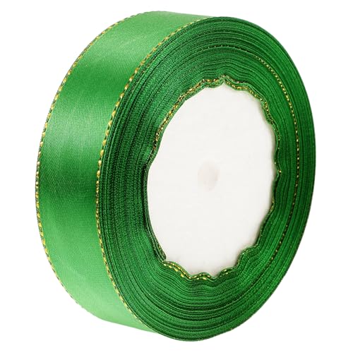 SEWACC Goldgerandetes Grünes Satinband Vielseitiges Geschenkband für Geschenkverpackung DIY Basteln Tischdeko und Floristik Robustes Langlebiges Schleifenband für Festtagsdekoration SEWACC Goldgerandetes Grünes Satinband Vielseitiges Geschenkband für Geschenkverpackung DIY Basteln Tischdeko und Floristik Robustes Langlebiges Schleifenband für Festtagsdekoration von SEWACC