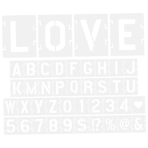 SEWACC Große Buchstaben und Zahlen Schablonen aus Pet Wiederverwendbare DIY Alphabet Stencils für Wand Tür Briefkasten Kreative Spraymalerei und Bastelprojekte von SEWACC