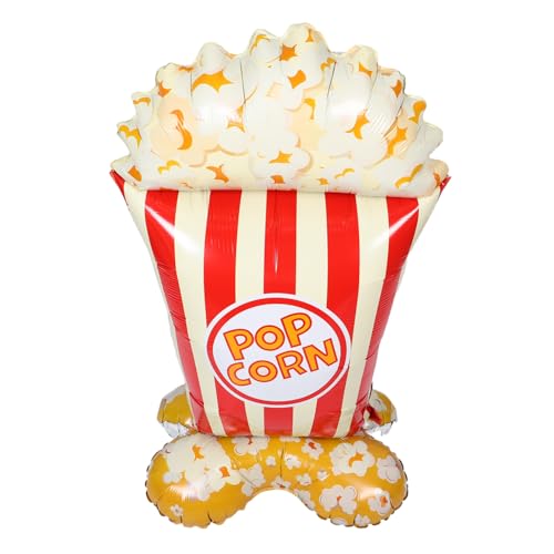 SEWACC Großer Aufstellbarer Popcornballon Realistische Folie Selbststehend Einfach Aufblasbar als Fotorequisite und Dekoration für Kindergeburtstag Karneval Schulveranstaltungen von SEWACC