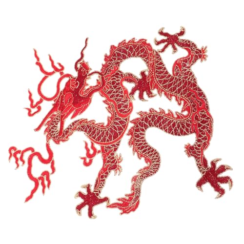 SEWACC Großer Roter Drachen Aufnäher zum Aufbügeln Chinesische Stickerei Applikation Kleidung Reparieren und Dekorieren DIY Patch für Jacken Taschen Hüte und Schuhe SEWACC Großer Roter Drachen Aufnäher zum Aufbügeln Chinesische Stickerei Applikation Kleidung Reparieren und Dekorieren DIY Patch für Jacken Taschen Hüte und Schuhe von SEWACC