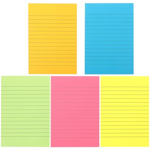 SEWACC Haftnotizen Farbigen Designs Selbstklebende Notizzettel für Schule Büro und Zuhause Liniert für To Do Listen und Erinnerungen von SEWACC