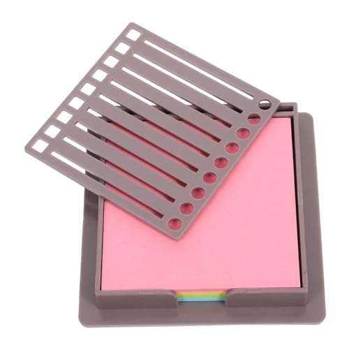 SEWACC Haftnotizhalter mit Schablone Praktischer Organizer für Selbstklebende Notizblätter für Büro Schule Zuhause Stabiler Materialspender mit Bunten Zetteln von SEWACC