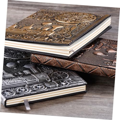SEWACC Handgefertigtes PU Notizbuch Vintage Tagebuch mit Geprägtem Hardcover Elegant Langlebig für Büro und Kreative Notizen Geeignet Rot bronze von SEWACC