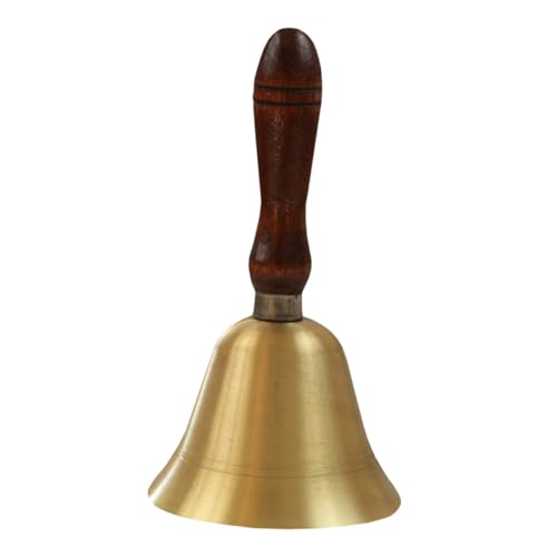 SEWACC Handglocke mit Holzgriff Dekorative Partyglocke aus Reinem Kupfer Stilvolle Tischglocke für Empfang Restaurant und Feierlichkeiten Leicht Klarem von SEWACC