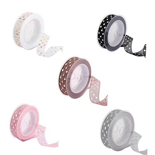 SEWACC Heißpräge Geschenkband Weiß Silber Dotted Glitzerndes Band für Party DIY Schleifen Basteln Hochwertiges Polyester Verpackungsband SEWACC Heißpräge Geschenkband Weiß Silber Dotted Glitzerndes Band für Party DIY Schleifen Basteln Hochwertiges Polyester Verpackungsband von SEWACC