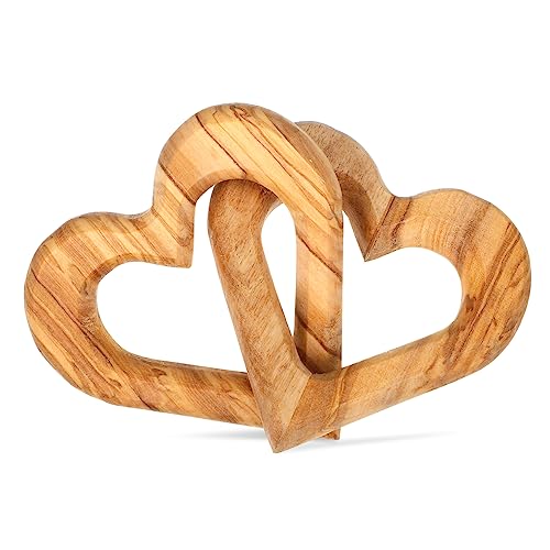 SEWACC Holz Herzanhänger Olivenholz Hohes Herz Ornament für Heimdekoration Perfektes für Valentinstag Leicht zu Tragen Lagern von SEWACC