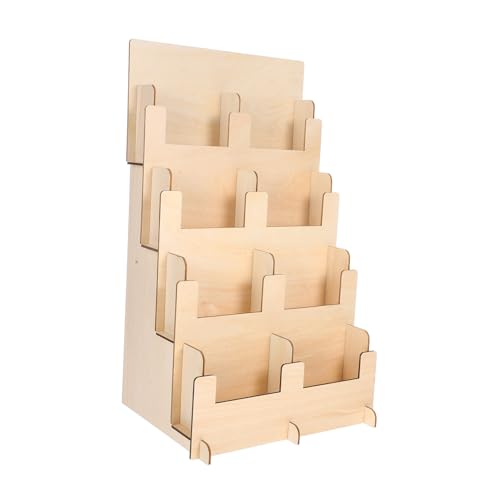 SEWACC Holz Kartenständer Stufiger Aufkleber Displayständer Eleganter Tischständer für Fotos Broschüren und Karten Robustes Design für Vielseitige Anwendungen von SEWACC