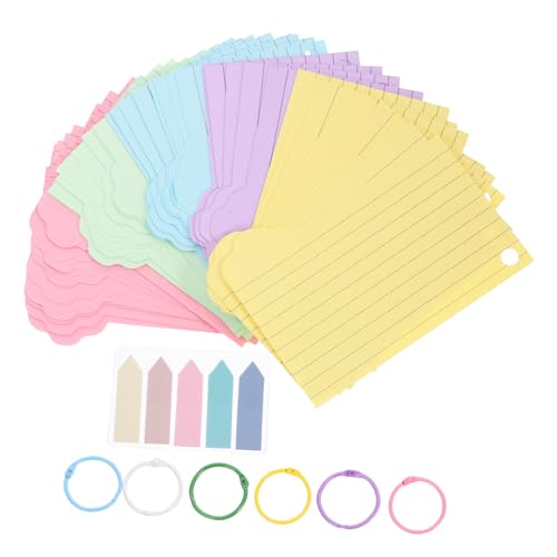 SEWACC Karteikarten Set mit Ring Cremefarbene Blanko Indexkarten Einzeln Gelocht Praktische und Notizkarten für Büro Schule und Vokabeltraining Hochwertiges Vielseitig Einsetzbar von SEWACC