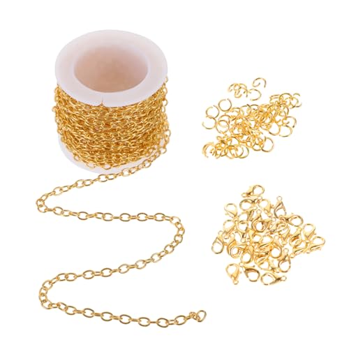 SEWACC Ketten für Schmuckherstellung mit Karabiner und Sprungringen DIY Halskette Armband und Fußkette Vielseitige Schmuckkette für Kreative Bastelprojekte Geeignet für Männer und Frauen SEWACC Ketten für Schmuckherstellung mit Karabiner und Sprungringen DIY Halskette Armband und Fußkette Vielseitige Schmuckkette für Kreative Bastelprojekte Geeignet für Männer und Frauen von SEWACC