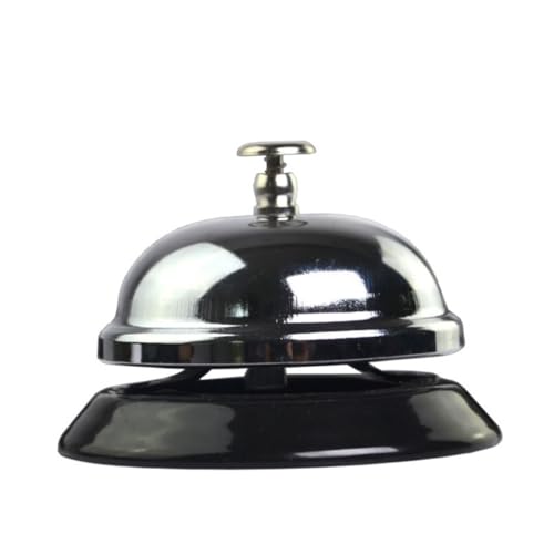 SEWACC Klassische Rezeptionsklingel aus Langlebigem Metall Silberfarbene Serviceglocke mit Klarem Knackigem Leichte Bedienung für Restaurant Hotel Bar und Empfangsbereich von SEWACC