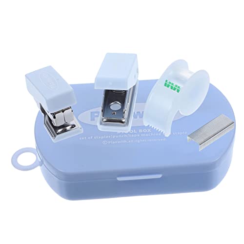 SEWACC Kompakter Handwerkzeugkasten Multifunktionales mit Heftgerät Locher und Klebebandspender für Scrapbooking Bürobedarf Blau SEWACC Kompakter Handwerkzeugkasten Multifunktionales mit Heftgerät Locher und Klebebandspender für Scrapbooking Bürobedarf Blau von SEWACC