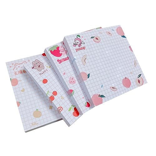SEWACC Kreative Notizen Aufkleber Bücher Frucht Design Memo Pads für Schule Büro Selbstklebende Haftnotizen für Studenten und Lehrer Vielseitig Einsetzbar Hinterlassen Rückstände von SEWACC