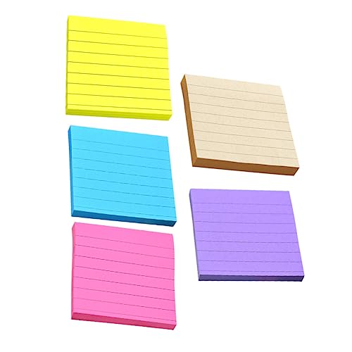 SEWACC Kreatives aus Selbstklebenden Notizblöcken Farben Fluoreszierend Rot Fluoreszierend Gelb Kraftpapier Tiefpurpur für Schule Büro und Organisation von SEWACC