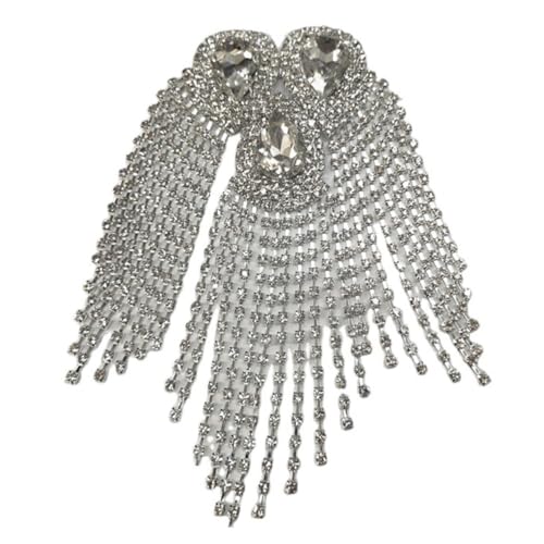 SEWACC Kristallweiße Schulterepauletten mit Quasten Modisches Schmuck Accessoire für Damen Stilvolle Applikation für Kostüme und Abendkleidung Auffälliges Design für Glamouröse Outfits SEWACC Kristallweiße Schulterepauletten mit Quasten Modisches Schmuck Accessoire für Damen Stilvolle Applikation für Kostüme und Abendkleidung Auffälliges Design für Glamouröse Outfits von SEWACC