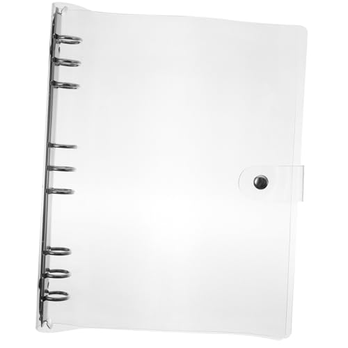 SEWACC Kunststoff Ringbuch Hülle Transparent Binder Notizbuch Umschlag mit Druckknopf Sicherer Verschluss Bürobedarf für Schüler und Studenten von SEWACC