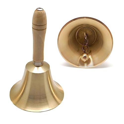 SEWACC Kupferrasselglocke mit Holzgriff Durchmesser Weihnachtsdekoration für Dinnerpartys Hotelservice und Veranstaltungen Ergonomisch und Leicht aus Poliertem von SEWACC