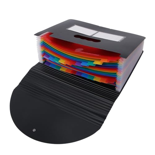 SEWACC Lagige Fächermappe aus Robustem Kunststoff Leichter Dokumentenordner mit Farbigem Regenbogendesign Praktischer Organizer für Schule Büro und Zuhause zum Sortieren und Aufbewahren von SEWACC