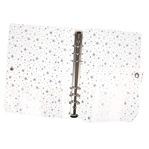 SEWACC Lockbarer PVC Ringbuch Umschlag mit Sternenmuster Langlebige Transparente Hülle für Schule und Büro Wiederbefüllbare Notizbuchschutzhülle für Schüler und Lehrer von SEWACC