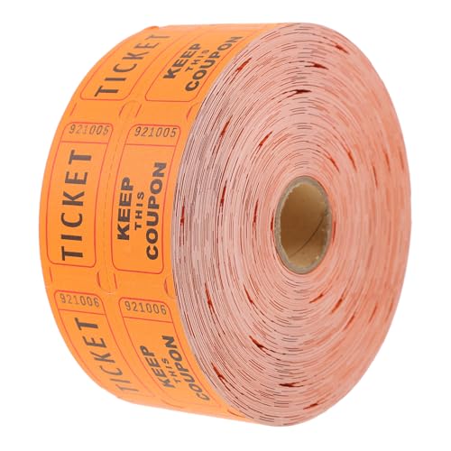 SEWACC Lose rolle aus Schwerem Papier Perforierte tickets für Veranstaltungen Orangefarbene Gewinnlose für Partys Auktionen Festivals und Gewinnspiele von SEWACC