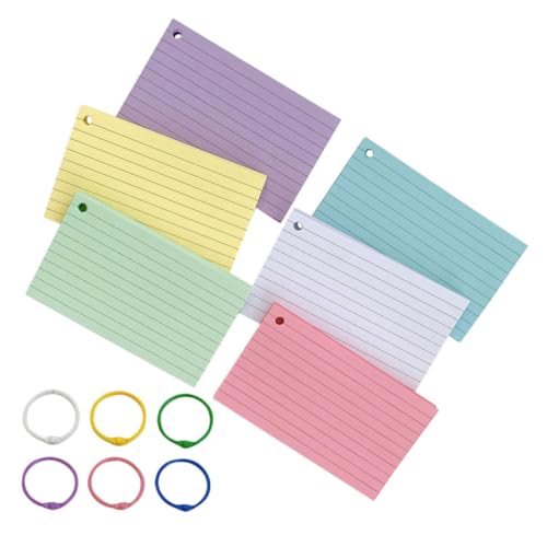SEWACC Mehrfarbiges Linierte Karteikarten mit Metallringen Tragbare Notizblöcke für Büro Schule und Lernen Memo Pads für Vokabeln Notizen und Inspirationen SEWACC Mehrfarbiges Linierte Karteikarten mit Metallringen Tragbare Notizblöcke für Büro Schule und Lernen Memo Pads für Vokabeln Notizen und Inspirationen von SEWACC