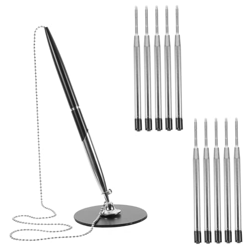 SEWACC Metall Kugelschreiber mit Drehfunktion und Kette Stabiles Business Pens mit Drehbarem Standfuß für Büro und Bankschalter Glattes Schreiben ohne Handermüdung SEWACC Metall Kugelschreiber mit Drehfunktion und Kette Stabiles Business Pens mit Drehbarem Standfuß für Büro und Bankschalter Glattes Schreiben ohne Handermüdung von SEWACC