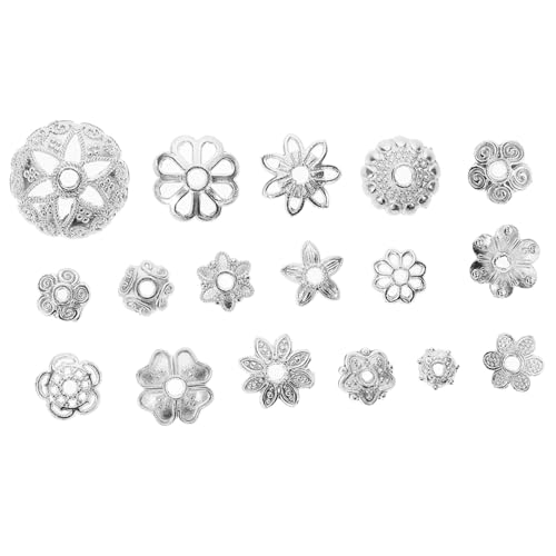 SEWACC Metall Perlenkappen Blumenform DIY Schmuckzubehör Langlebige Bead End Caps für Armbänder Halsketten Basteln von SEWACC