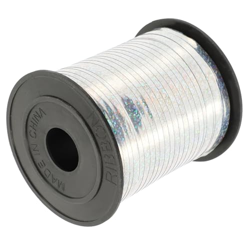 SEWACC Metallic Geschenkband Silber Yards Langlebiges Dekoband für Ballons DIY Party Geschenkverpackung Vielseitiges Luftballonband für Geburtstags Festdekoration von SEWACC