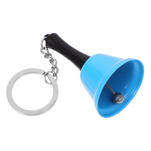 SEWACC Mini Handglocke mit Schlüsselanhänger Metall Rassel für Vielseitige Nutzung in Kindergarten Restaurant und Zuhause Glatte Oberfläche Fördert und Koordinationsfähigkeiten Blau von SEWACC