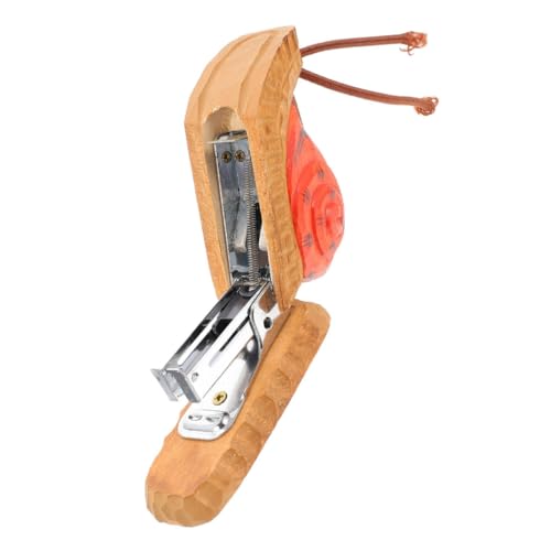 SEWACC Mini Holz heftgerät Schneckenmotiv Langlebiger Metallkern Multifunktionaler Schreibtisch Tacker für Büro und Schule Lustiger Tier tacker für Arbeitsplatz Dekoration von SEWACC