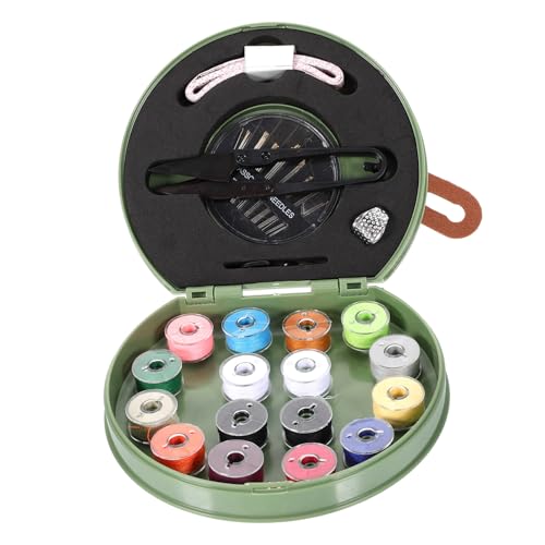 SEWACC Mini Nähset mit Organizerbox Tragbares Nadel und Stecknadel Set Kompakte Aufbewahrungstasche für Nähzubehör Vielseitig mit Verschiedenen Fächern Kleines Nähwerkzeug für Unterwegs von SEWACC