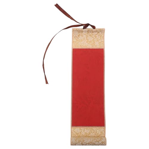 SEWACC Mini Wax Dyed Hanging Scroll Paper für Kalligrafie Traditionelle Batik Kunst Handgewickelt Holzstab Kompakte Wanddekoration für Wohnzimmer Büro und Kleine Räume von SEWACC