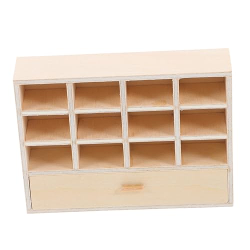 SEWACC Miniatur Möbel Schrank Holz mit Schubladen Diy Mini Aufbewahrungsschrank für Puppenhaus Zubehör Realistische Möbel für Wohnzimmer und Schlafzimmer Deko von SEWACC