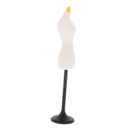 SEWACC Miniatur Puppenständer Weiß Vielseitiger Puppenkleiderständer für Kinderkleidung Design Praktischer Schmuck und Bastelhalter Stilvolles Puppenhaus Zubehör Dekoratives Modell für von SEWACC