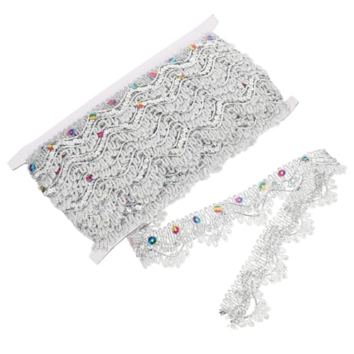 SEWACC Multifunktionale Paillettenborte mit Dreiecksmuster Silbernes Glitzerband zum Aufnähen Vielseitiger DIY Kleidungsschmuck für Kostüme Taschen Hüte und Bastelprojekte von SEWACC