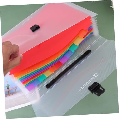 SEWACC Multilayer Folder Bag mit Langlebige Datei organizer Handlich und Tragbar Bunte Dokumentenmappe für Büro Schule und Zuhause Transparent und Reißfest von SEWACC