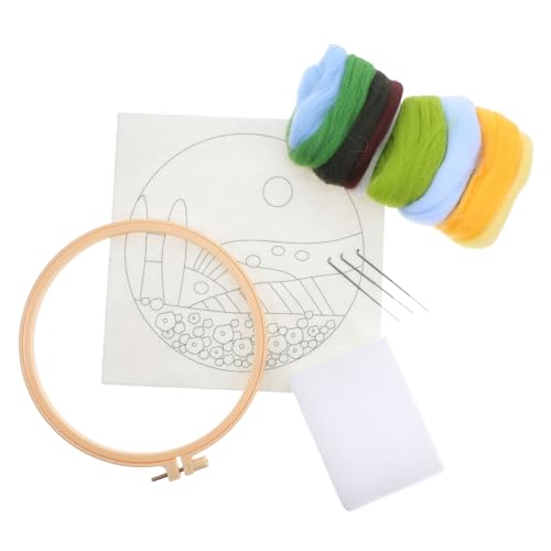SEWACC Nadelfilz Herbst Diy Filzen Kit mit Werkzeugen und Anleitung Komplettes Wollfilz für Anfänger Basteln Heimdekoration Stickrahmen von SEWACC