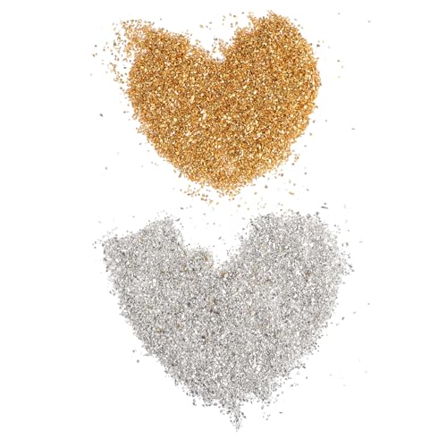 SEWACC Nagelkunst Deko Irreguläre Glaschips Crushed Glass Chunky Glitter Gold Silber für DIY Resin Füller Scrapbooking Basteln Nageldesign von SEWACC